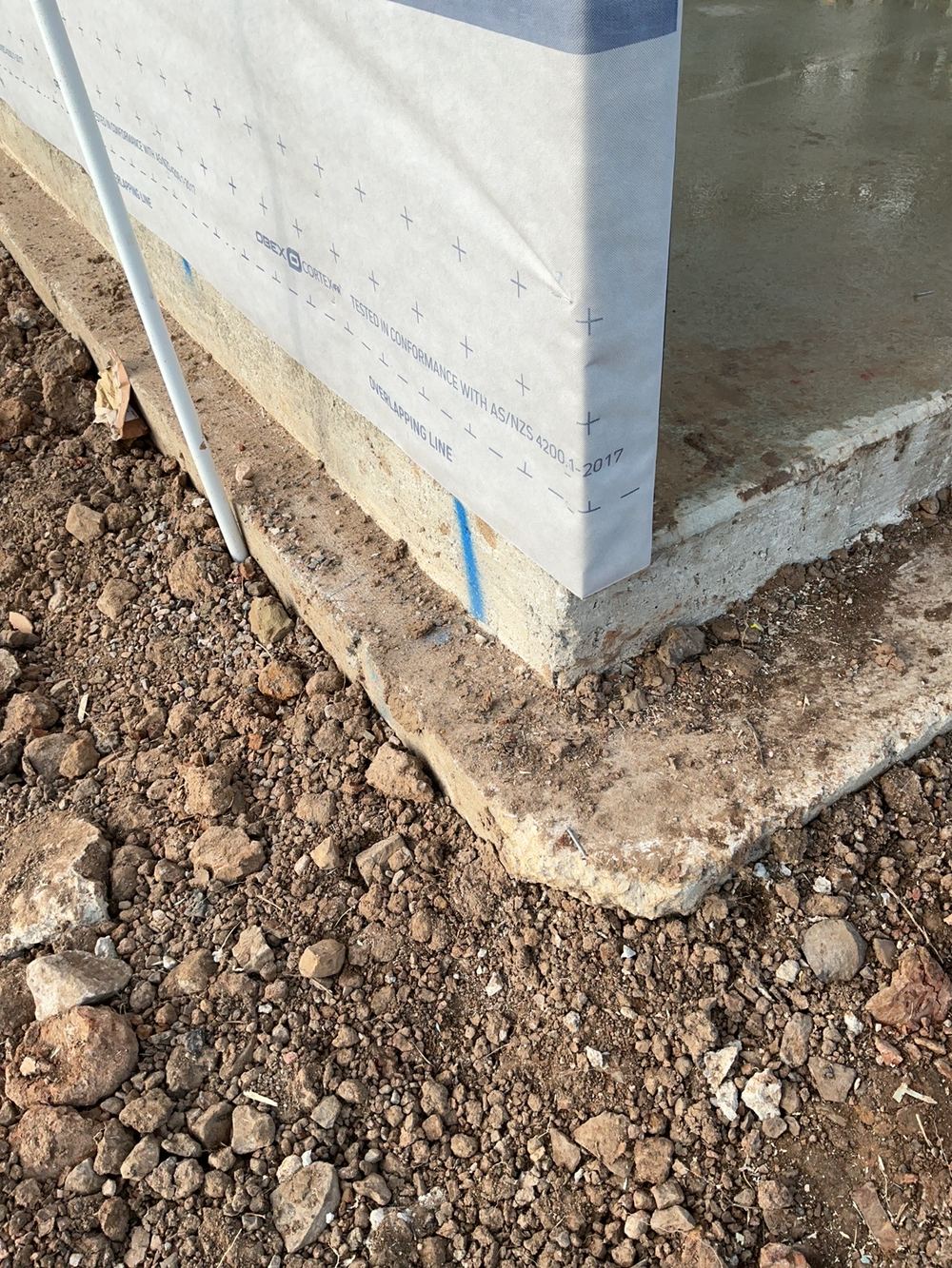 Termite barrier missing under external walls, Spring Farm, Cobbitty