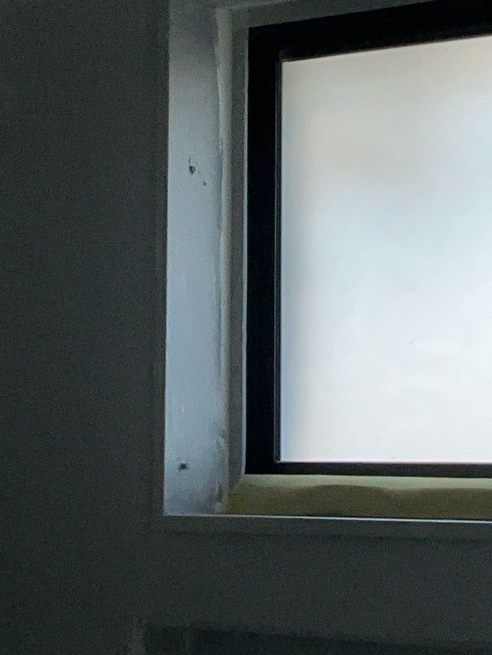 Timber window reveal inside the shower area to be removed, found during a waterproofing inspection in Cobbitty